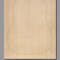 Luthier-grade bookmatched Sitka spruce top, showcasing fine texture and excellent sustain.