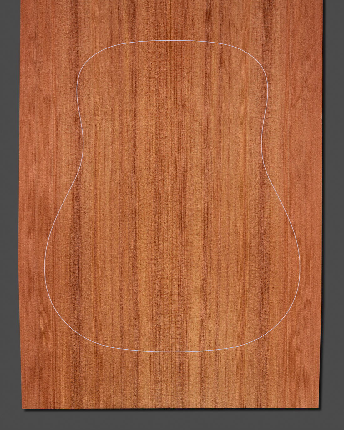 Premium redwood guitar soundboard with straight, even grain and warm reddish-brown hues. Ideal for rich, resonant acoustic tones.