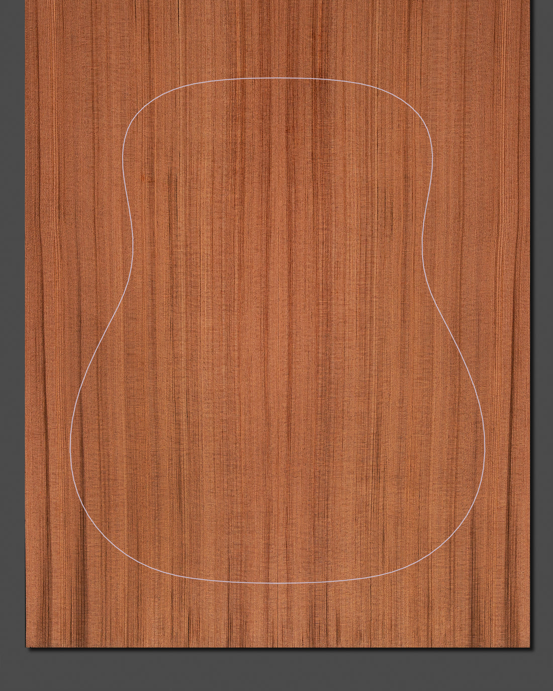 High-quality redwood guitar soundboard with straight grain and warm reddish-brown tones. Ideal for enhancing tonal richness.