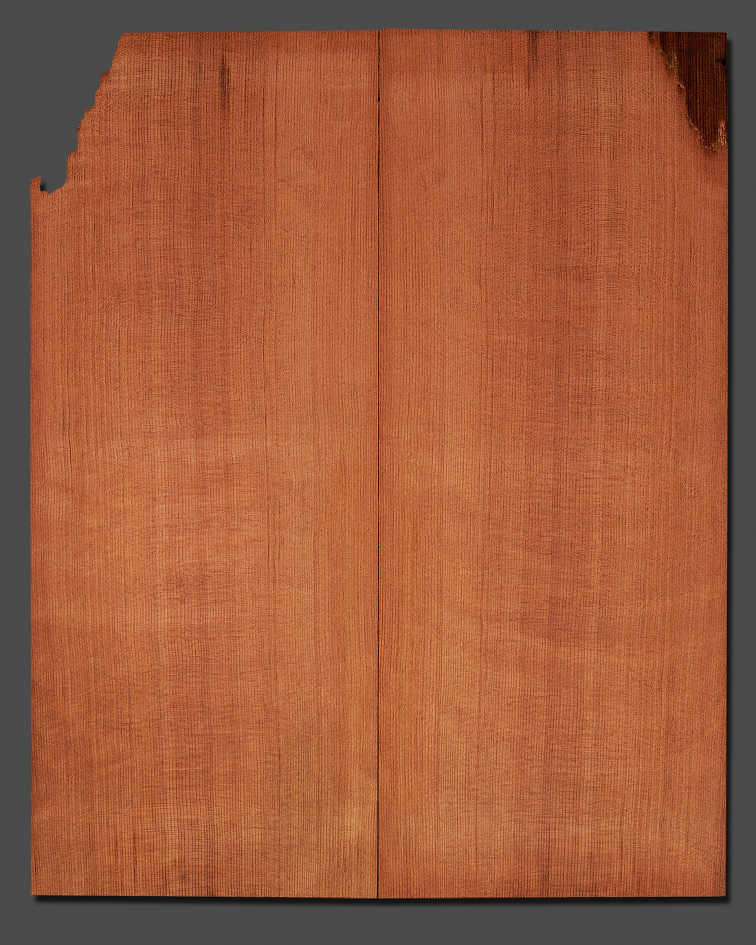 Richly colored Redwood soundboard with a striking, straight grain pattern. A great choice for crafting responsive and visually appealing guitars.