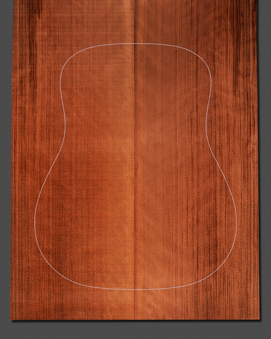 Redwood guitar soundboard featuring a smooth texture and deep, warm coloring. Well-suited for fine acoustic guitar construction.