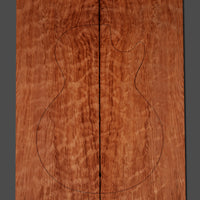 Premium figured redwood electric guitar top with deep, wavy grain patterns and rich color variation. Ideal for high-end custom builds with a bold aesthetic.