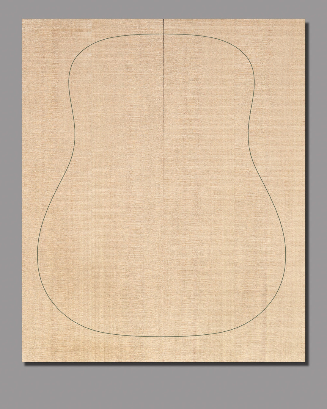Fine slipmatched Sitka spruce soundboard with a pale golden shade and well-defined grain lines, ensuring tonal clarity.
