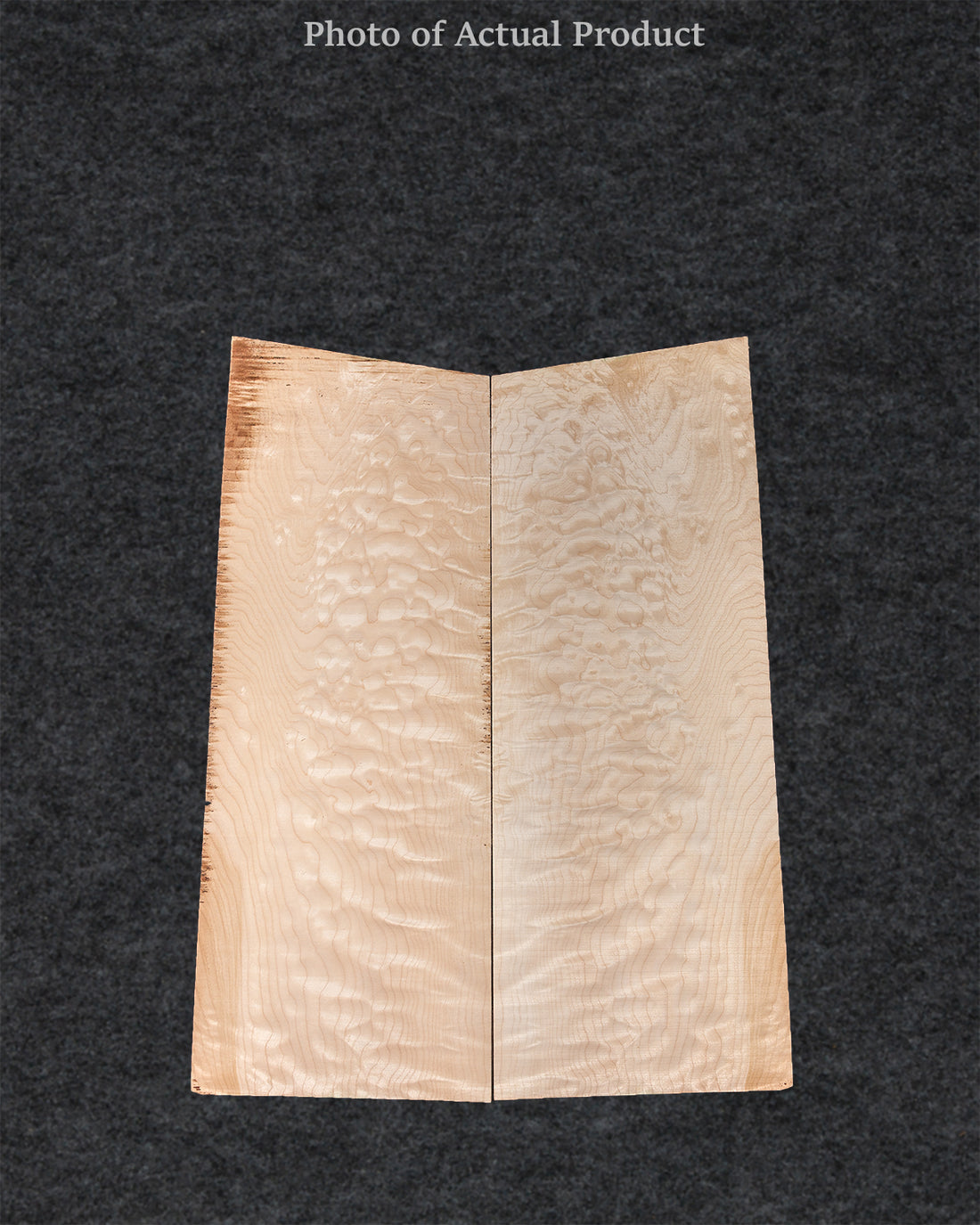 Elegant Quilted Maple guitar top featuring soft golden hues, deep quilt figuring, and robust grain.