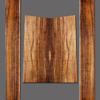 Highly figured koa back and side set featuring deep flame and warm golden tones. Excellent symmetry for high-end instrument builds.