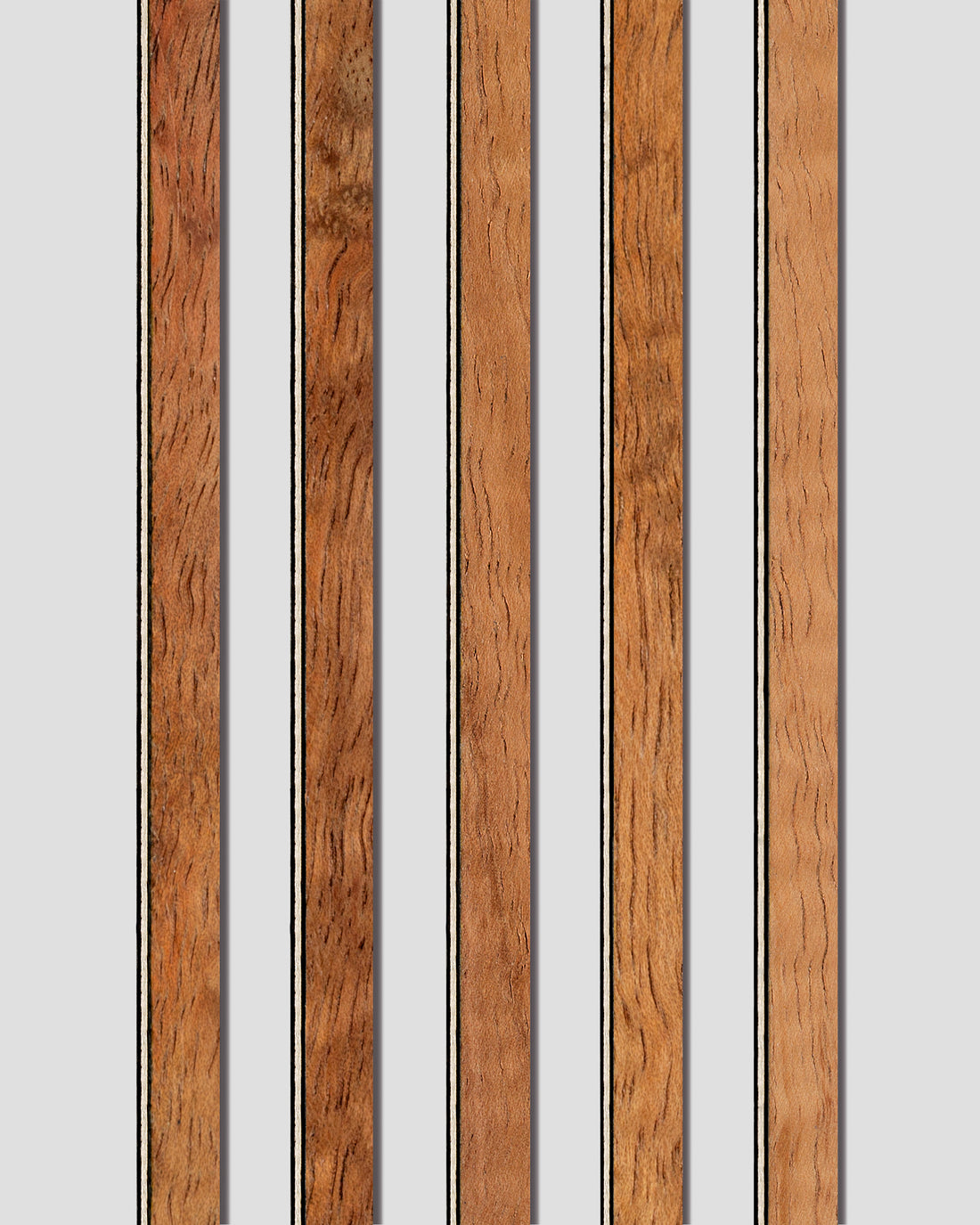 Figured koa binding strips with black and white purfling. Strong grain character and high visual depth, perfect for custom instruments.