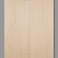 Lutz spruce top with slightly varied grain and warm, honey-toned surface. AA grade for mid-range tonal strength and clarity.