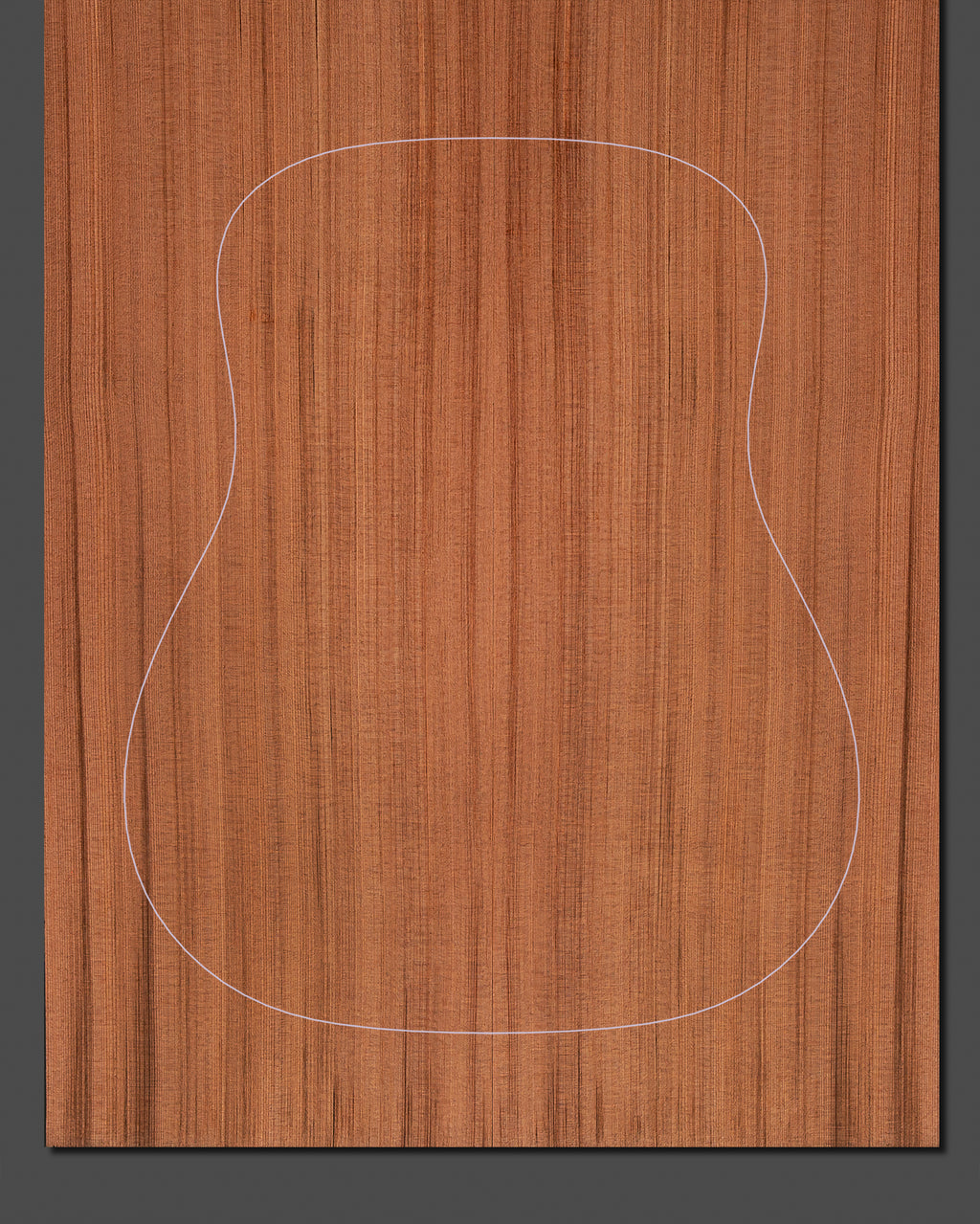 High-quality redwood guitar soundboard with straight grain and warm reddish-brown tones. Ideal for enhancing tonal richness.