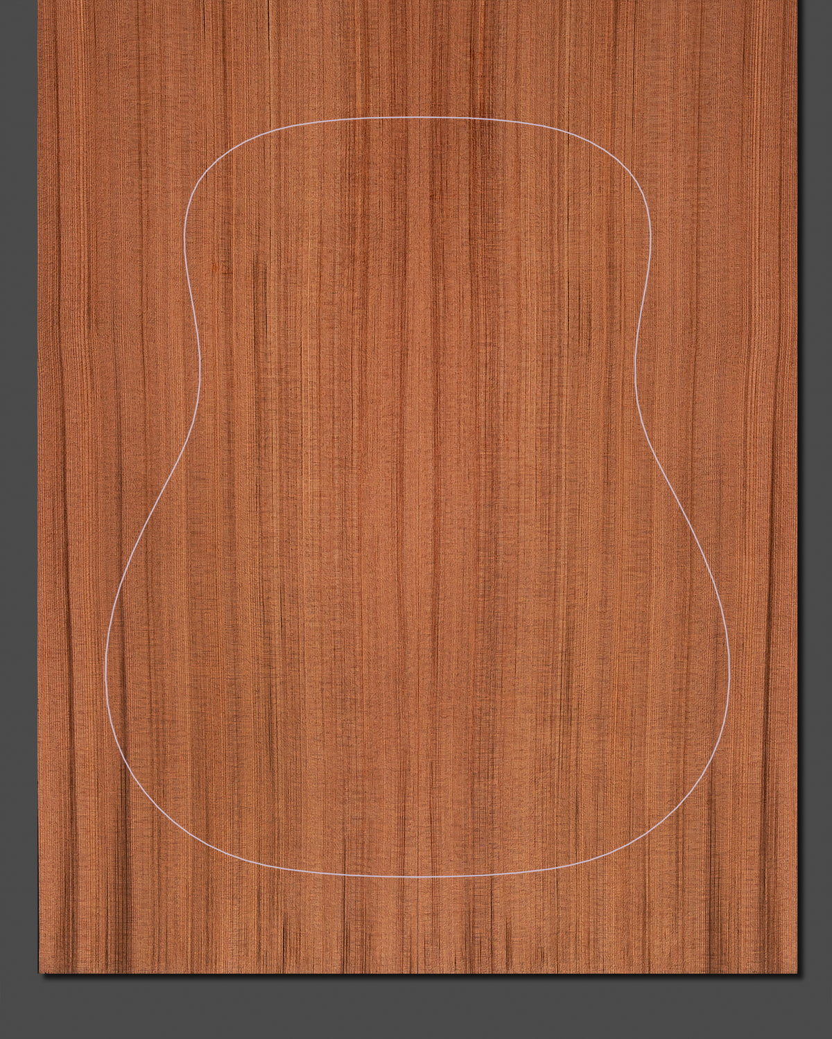 High-quality redwood guitar soundboard with straight grain and warm reddish-brown tones. Ideal for enhancing tonal richness.