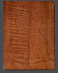 Premium redwood guitar top featuring a highly figured, rippling grain pattern. Pre-marked with an electric guitar outline for precision crafting.