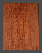 Premium figured redwood electric guitar top with deep, wavy grain patterns and rich color variation. Ideal for high-end custom builds with a bold aesthetic.