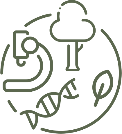 Icon of trees and leaves symbolizing environmental conservation.