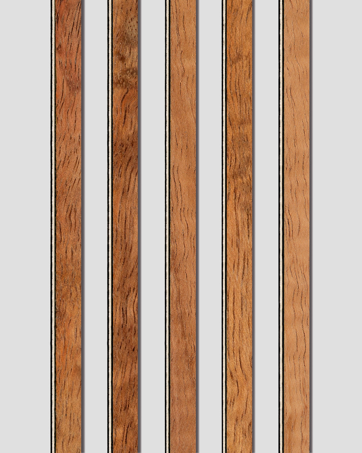 Figured koa binding strips with black and white purfling. Strong grain character and high visual depth, perfect for custom instruments.