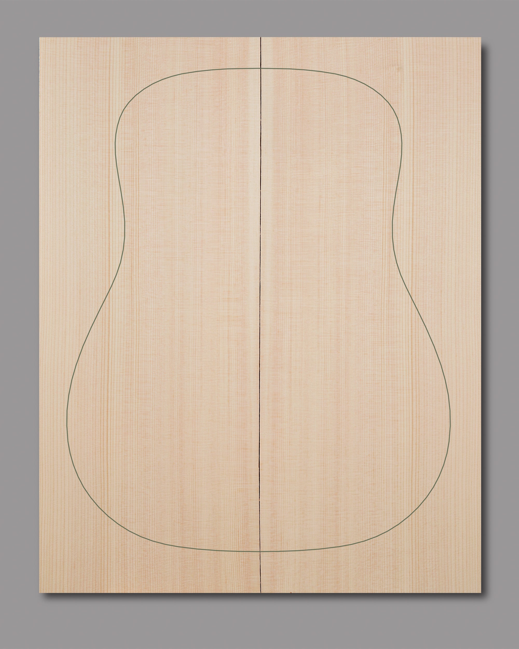 Dreadnought-size Lutz spruce guitar top with straight grain and light tan hue. Traditional tonewood with responsive tone.