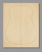 Creamy Sitka spruce top with clean centre seam and fine grain tapering outward, suited for articulate and balanced tonal clarity.