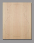 Natural Sitka spruce top with slight curl in outer grain lines and even texture, crafted for clarity and warmth in acoustic builds.