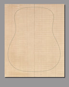 Premium Sitka spruce slipmatched guitar top featuring soft, linear grain lines and a natural sheen for aesthetic appeal.